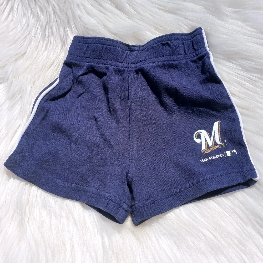 Milwaukee Brewers Shorts Baby Boy size 6-9 months Navy Dark Blue MLB baseball